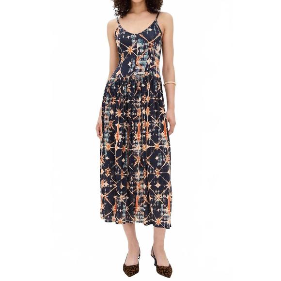 NEW ULLA JOHNSON idalia fitted midi dress in phoenix - Picture 1 of 3